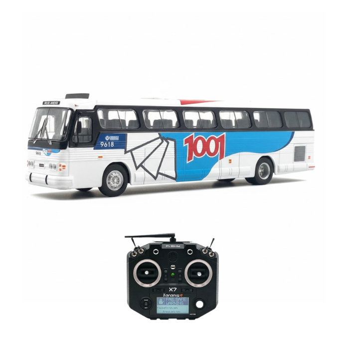 Miniatura Ônibus Scania CMA Flecha Azul VII "1001" - Escala 1/43 (Controle Remoto)