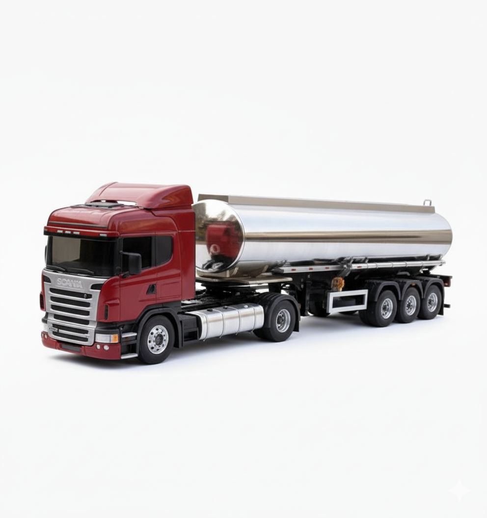 Scania R580 Highline Carreta Tanque Inox – Miniatura RC Escala 1/24